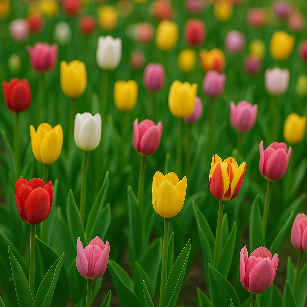 Mix of colourful Tulips